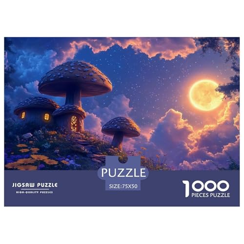 Pilz Haus Erwachsene Holzpuzzless 1000 Teile Home Decor Educational Game Geburtstagsgeschenk Family Challenging Games Entspannung Und Intelligenz 1000pcs (75x50cm) von SHUNXIFQ