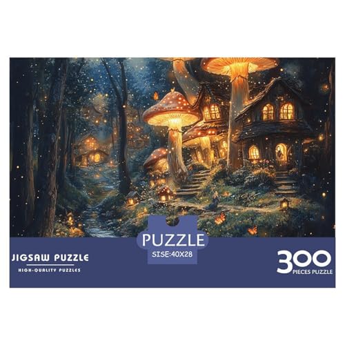 Pilz Haus Holzpuzzles 300 Teile Für Erwachsene Geburtstagsgeschenk Lernspiel Family Challenging Games Home Decor Entspannung Und Intelligenz 300pcs (40x28cm) von SHUNXIFQ