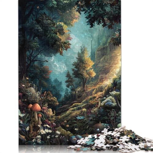 Pilzgarten Erwachsene Holzpuzzless 500 Teile Home Decor Lernspiel Geburtstagsgeschenk Family Challenging Games Stress Relief Toy 500pcs (52x38cm) von SHUNXIFQ