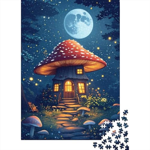 Pilzhaus Holzpuzzless 1000 Teile Erwachsene Lernspiel Moderne Wohnkultur Family Challenging Games Geburtstagsgeschenk Stress Relief Toy 1000pcs (75x50cm) von SHUNXIFQ