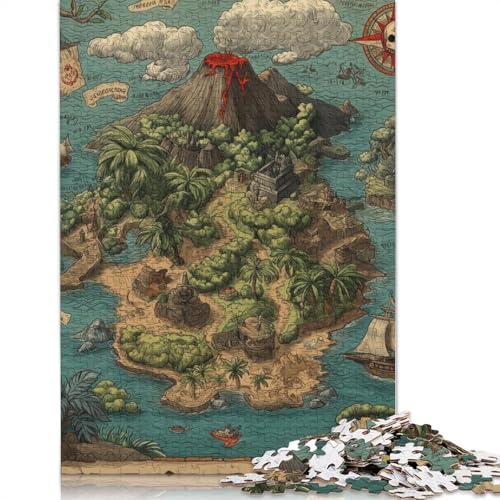 Piratenkarte Holzpuzzles Für Erwachsene 500 Teile Family Challenging Games Geburtstagsgeschenk Lernspiel Wohnkultur Stress Relief 500pcs (52x38cm) von SHUNXIFQ