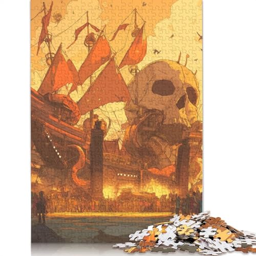 Piratenschiff Holzpuzzles Erwachsene 300 Teile Geburtstagsgeschenk Family Challenging Games Moderne Wohnkultur Educational Game Stress Relief 300pcs (40x28cm) von SHUNXIFQ