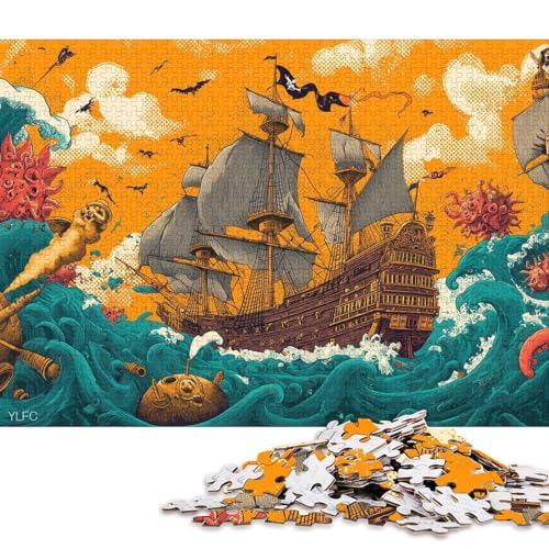 Piratenschiff Holzpuzzless Erwachsene 300 Teile Family Challenging Games Wohnkultur Lernspiel Geburtstagsgeschenk Entspannung Und Intelligenz 300pcs (40x28cm) von SHUNXIFQ
