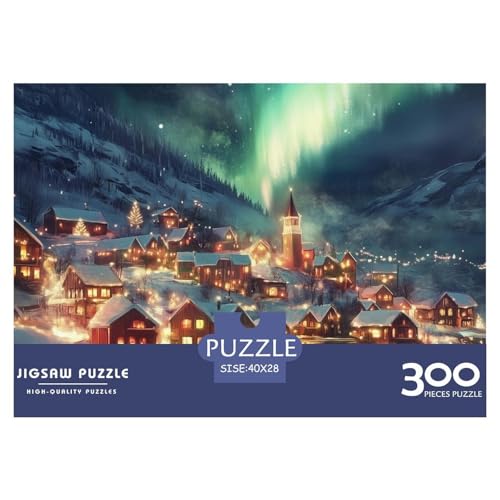 Polarlicht Holzpuzzles 300 Teile Erwachsene Family Challenging Games Moderne Wohnkultur Educational Game Geburtstagsgeschenk Stress Relief 300pcs (40x28cm) von SHUNXIFQ