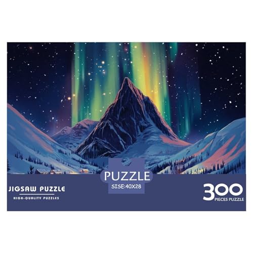 Polarlicht Holzpuzzles Für Erwachsene 300 Teile Wohnkultur Geburtstagsgeschenk Educational Game Family Challenging Games Stress Relief Toy 300pcs (40x28cm) von SHUNXIFQ