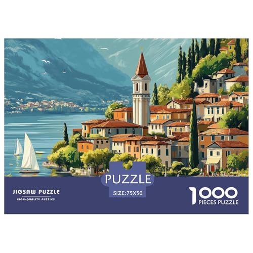 Portofino Holzpuzzles 1000 Teile Für Erwachsene Moderne Wohnkultur Family Challenging Games Geburtstagsgeschenk Educational Game Stress Relief Toy 1000pcs (75x50cm) von SHUNXIFQ