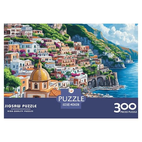 Portofino Holzpuzzles 300 Teile Erwachsene Wohnkultur Family Challenging Games Geburtstagsgeschenk Educational Game Stress Relief 300pcs (40x28cm) von SHUNXIFQ
