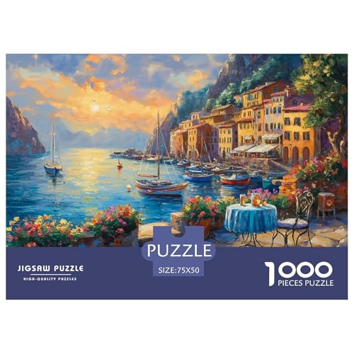 Portofino Holzpuzzles Erwachsene 1000 Teile Family Challenging Games Home Decor Lernspiel Geburtstagsgeschenk Stress Relief Toy 1000pcs (75x50cm) von SHUNXIFQ