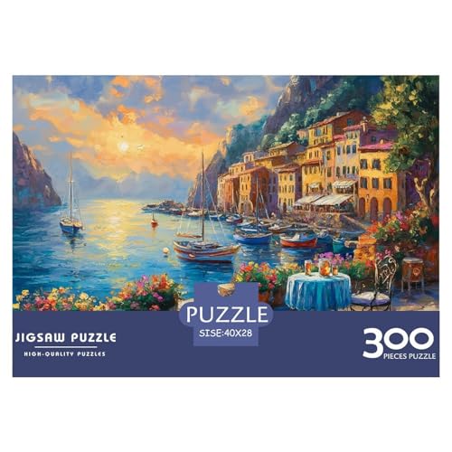 Portofino Holzpuzzles Erwachsene 300 Teile Moderne Wohnkultur Geburtstagsgeschenk Educational Game Family Challenging Games Stress Relief 300pcs (40x28cm) von SHUNXIFQ