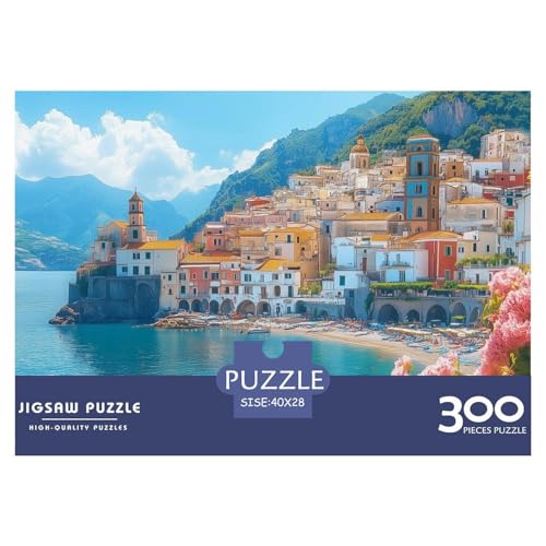 Portofino Holzpuzzless Erwachsene 300 Teile Geburtstagsgeschenk Educational Game Wohnkultur Family Challenging Games Stress Relief 300pcs (40x28cm) von SHUNXIFQ