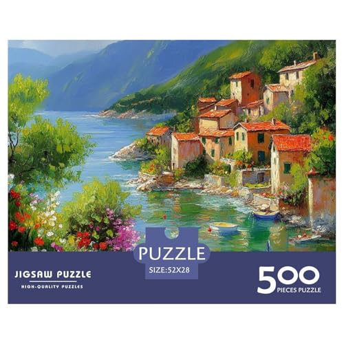 Portofino Holzpuzzless Für Erwachsene 500 Teile Wohnkultur Lernspiel Family Challenging Games Geburtstagsgeschenk Stress Relief Toy 500pcs (52x38cm) von SHUNXIFQ