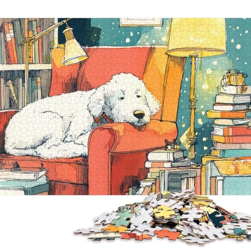 Pudel Holzpuzzles 300 Teile Erwachsene Wohnkultur Geschicklichkeitsspiel Für Die Ganze Familie Lernspiel GeburtHirschsgeschenk Stress Relief 300pcs (40x28cm) von SHUNXIFQ