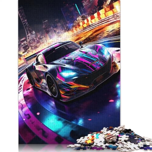 Race Car Holzpuzzles 300 Teile Erwachsene Geschicklichkeitsspiel Für Die Ganze Familie Home Decor Geburtstagsgeschenk Lernspiel Stress Relief 300pcs (40x28cm) von SHUNXIFQ