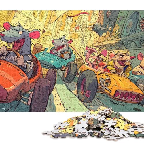 Rattenrennen Holzpuzzles Für Erwachsene 500 Teile Family Challenging Games GeburtHirschsgeschenk Lernspiel Wohnkultur Stress Relief 500pcs (52x38cm) von SHUNXIFQ