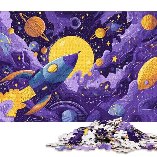 Raumschiff Holzpuzzles Für Erwachsene 500 Teile Geburtstagsgeschenk Family Challenging Games Home Decor Educational Game Stress Relief 500pcs (52x38cm) von SHUNXIFQ