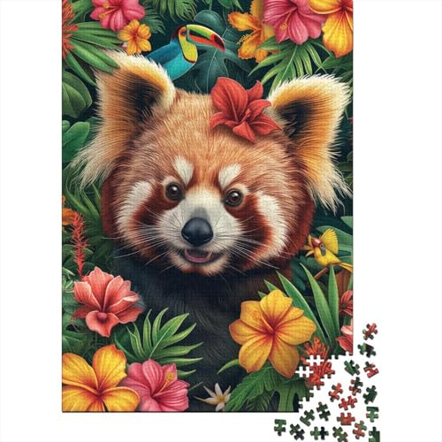 Red Panda Holzpuzzles 1000 Teile Erwachsene Wohnkultur Geburtstagsgeschenk Geschicklichkeitsspiel Für Die Ganze Familie Lernspiel Stress Relief 1000pcs (75x50cm) von SHUNXIFQ