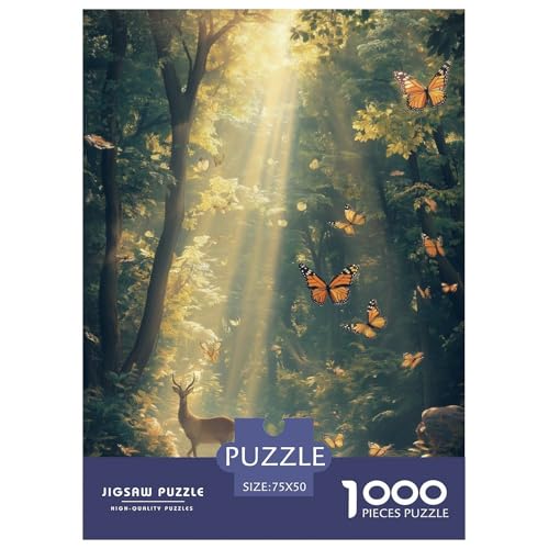 Rehkitz Holzpuzzles Erwachsene 1000 Teile Family Challenging Games Geburtstagsgeschenk Home Decor Educational Game Entspannung Und Intelligenz 1000pcs (75x50cm) von SHUNXIFQ