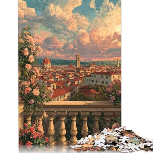 Reiseposter Florenz Holzpuzzles 300 Teile Erwachsene Wohnkultur Family Challenging Games Educational Game Geburtstagsgeschenk Entspannung Und Intelligenz 300pcs (40x28cm) von SHUNXIFQ