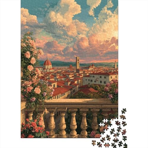 Reiseposter Florenz Holzpuzzles Für Erwachsene 1000 Teile Lernspiel Family Challenging Games Geburtstagsgeschenk Wohnkultur Stress Relief Toy 1000pcs (75x50cm) von SHUNXIFQ