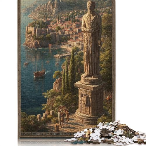 Rhodos Holzpuzzles 500 Teile Erwachsene Wohnkultur Geburtstagsgeschenk Geschicklichkeitsspiel Für Die Ganze Familie Lernspiel Stress Relief 500pcs (52x38cm) von SHUNXIFQ