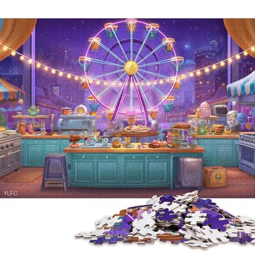 Riesenrad-Party Holzpuzzles Für Erwachsene 500 Teile Family Challenging Games Geburtstagsgeschenk Lernspiel Wohnkultur Stress Relief 500pcs (52x38cm) von SHUNXIFQ