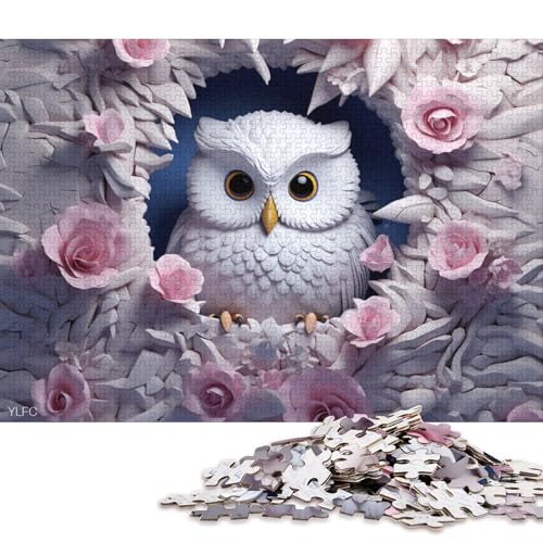 Rose Owl Holzpuzzles Erwachsene 300 Teile Geburtstagsgeschenk Educational Game Wohnkultur Family Challenging Games Stress Relief 300pcs (40x28cm) von SHUNXIFQ