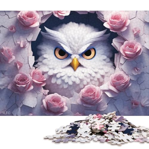 Rose Owl Holzpuzzless Erwachsene 300 Teile Geburtstagsgeschenk Educational Game Wohnkultur Family Challenging Games Stress Relief 300pcs (40x28cm) von SHUNXIFQ