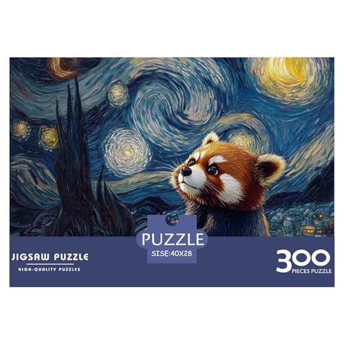 Rote Panda Holzpuzzles 300 Teile Erwachsene Family Challenging Games Moderne Wohnkultur Educational Game Geburtstagsgeschenk Stress Relief 300pcs (40x28cm) von SHUNXIFQ