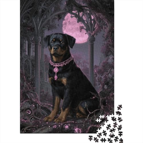Rottweiler Holzpuzzles Für Erwachsene 1000 Teile Family Challenging Games Geburtstagsgeschenk Lernspiel Wohnkultur Stress Relief 1000pcs (75x50cm) von SHUNXIFQ