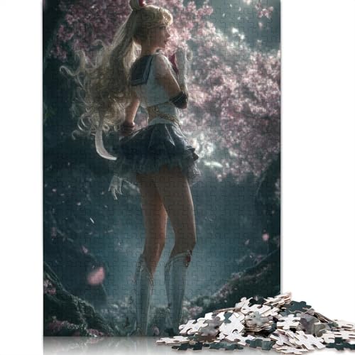 Sailor Moon Holzpuzzles Erwachsene 300 Teile Geburtstagsgeschenk Family Challenging Games Moderne Wohnkultur Educational Game Stress Relief 300pcs (40x28cm) von SHUNXIFQ