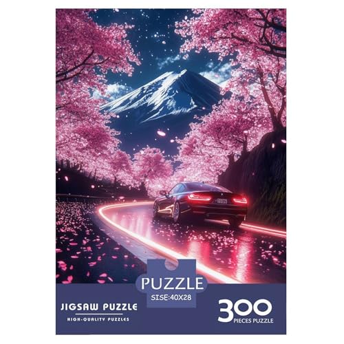 Sakura-Rennwagen Holzpuzzless Erwachsene 300 Teile Family Challenging Games Wohnkultur Lernspiel Geburtstagsgeschenk Entspannung Und Intelligenz 300pcs (40x28cm) von SHUNXIFQ