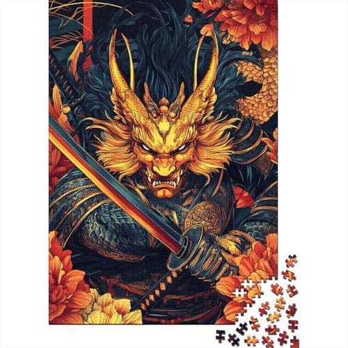 Samurai Holzpuzzles 1000 Teile Erwachsene Wohnkultur Geschicklichkeitsspiel Für Die Ganze Familie Lernspiel Geburtstagsgeschenk Stress Relief 1000pcs (75x50cm) von SHUNXIFQ