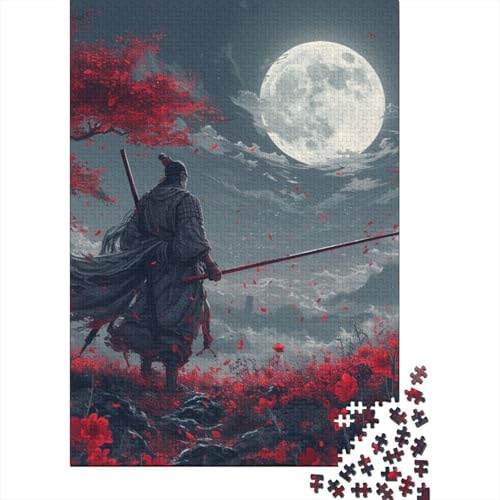 Samurai Holzpuzzles 1000 Teile Für Erwachsene Geburtstagsgeschenk Educational Game Moderne Wohnkultur Family Challenging Games Stress Relief Toy 1000pcs (75x50cm) von SHUNXIFQ