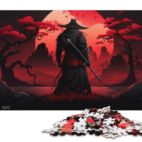 Samurai Japanese Ukiyoe Holzpuzzles Für Erwachsene 300 Teile Geburtstagsgeschenk Family Challenging Games Home Decor Educational Game Stress Relief Toy 300pcs (40x28cm) von SHUNXIFQ