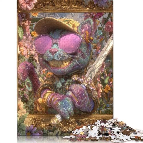 Samurai-Katze Holzpuzzles 300 Teile Erwachsene Wohnkultur Geburtstagsgeschenk Geschicklichkeitsspiel Für Die Ganze Familie Lernspiel Stress Relief 300pcs (40x28cm) von SHUNXIFQ