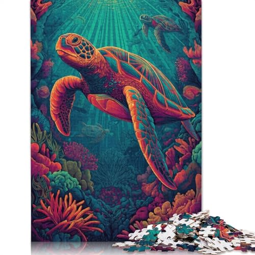 Schildkröte Holzpuzzles Erwachsene 500 Teile Lernspiel Geschicklichkeitsspiel Für Die Ganze Familie Geburtstagsgeschenk Home Decor Stress Relief 500pcs (52x38cm) von SHUNXIFQ