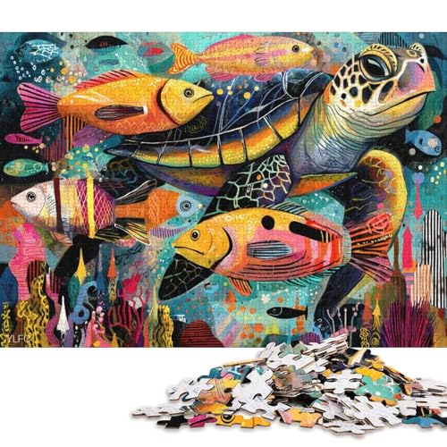 Schildkröte Holzpuzzless Erwachsene 1000 Teile Family Challenging Games Wohnkultur Lernspiel Geburtstagsgeschenk Entspannung Und Intelligenz 1000pcs (75x50cm) von SHUNXIFQ