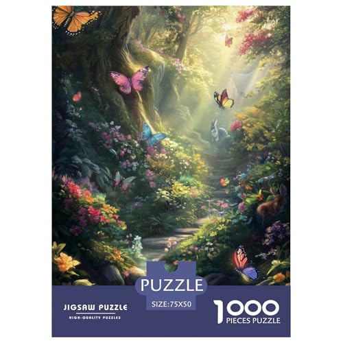 Schmetterling Holzpuzzles 1000 Teile Für Erwachsene Family Challenging Games Geburtstagsgeschenk Lernspiel Moderne Wohnkultur Stress Relief 1000pcs (75x50cm) von SHUNXIFQ