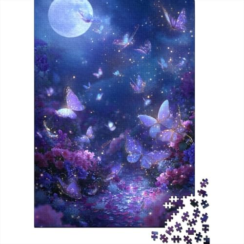 Schmetterlingstraum Erwachsene Holzpuzzless 1000 Teile Home Decor Lernspiel Geburtstagsgeschenk Family Challenging Games Stress Relief Toy 1000pcs (75x50cm) von SHUNXIFQ