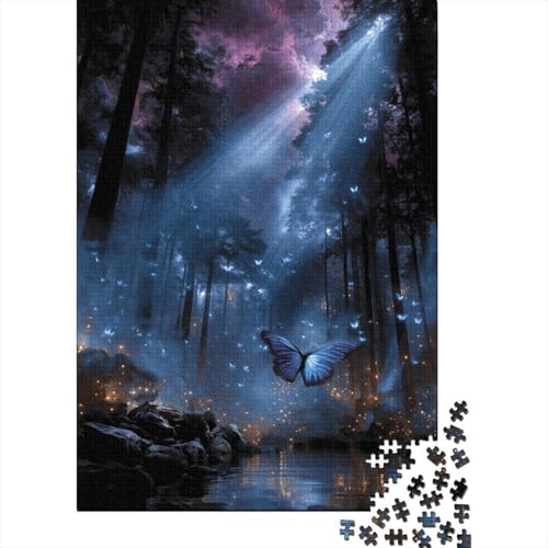 Schmetterlingstraum Holzpuzzles 1000 Teile Erwachsene Geschicklichkeitsspiel Für Die Ganze Familie Home Decor Geburtstagsgeschenk Lernspiel Stress Relief 1000pcs (75x50cm) von SHUNXIFQ