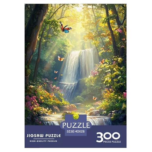 Schmetterlingswasserfall Holzpuzzles 300 Teile Erwachsene Wohnkultur Family Challenging Games Educational Game Geburtstagsgeschenk Entspannung Und Intelligenz 300pcs (40x28cm) von SHUNXIFQ