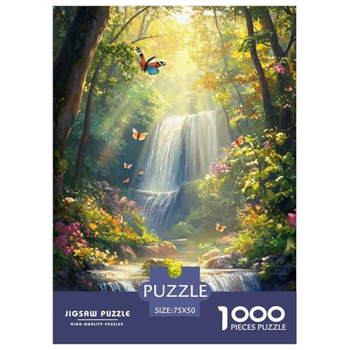 Schmetterlingswasserfall Holzpuzzless Erwachsene 1000 Teile Family Challenging Games Wohnkultur Lernspiel Geburtstagsgeschenk Entspannung Und Intelligenz 1000pcs (75x50cm) von SHUNXIFQ