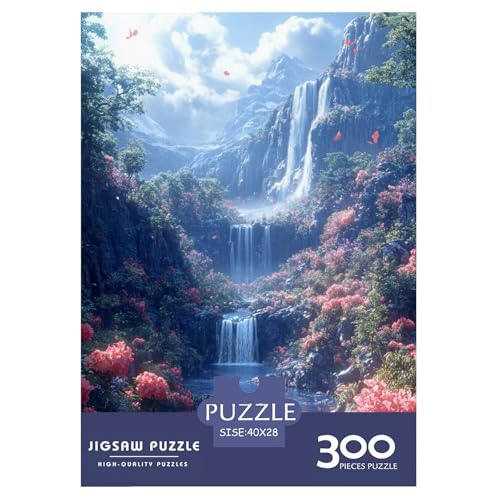 Schmetterlingswasserfall Holzpuzzless Für Erwachsene 300 Teile Wohnkultur Lernspiel Family Challenging Games Geburtstagsgeschenk Stress Relief Toy 300pcs (40x28cm) von SHUNXIFQ