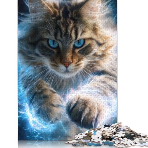 Schöne Katze Holzpuzzles 500 Teile Erwachsene Geburtstagsgeschenk Family Challenging Games Moderne Wohnkultur Educational Game Stress Relief Toy 500pcs (52x38cm) von SHUNXIFQ