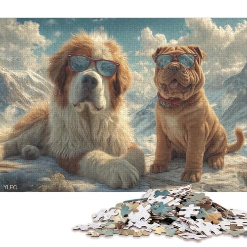 Schöner Bernhardiner Holzpuzzles 1000 Teile Für Erwachsene Family Challenging Games Geburtstagsgeschenk Lernspiel Moderne Wohnkultur Stress Relief 1000pcs (75x50cm) von SHUNXIFQ