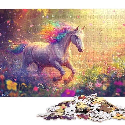 Schönes Pferd Erwachsene Holzpuzzless 500 Teile Home Decor Lernspiel Geburtstagsgeschenk Family Challenging Games Stress Relief Toy 500pcs (52x38cm) von SHUNXIFQ