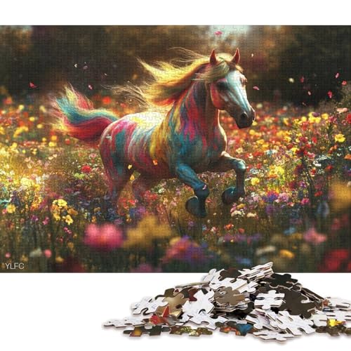 Schönes Pferd Holzpuzzles 500 Teile Erwachsene Wohnkultur Family Challenging Games Geburtstagsgeschenk Educational Game Stress Relief 500pcs (52x38cm) von SHUNXIFQ