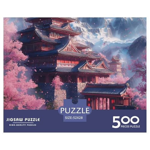 Schönes Schloss Holzpuzzles 500 Teile Für Erwachsene Moderne Wohnkultur Family Challenging Games Geburtstagsgeschenk Educational Game Stress Relief Toy 500pcs (52x38cm) von SHUNXIFQ