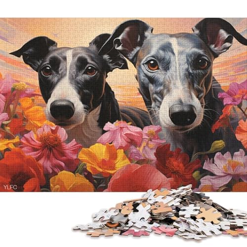 Schwarzer Windhund Holzpuzzles Für Erwachsene 1000 Teile Geburtstagsgeschenk Family Challenging Games Home Decor Educational Game Stress Relief 1000pcs (75x50cm) von SHUNXIFQ