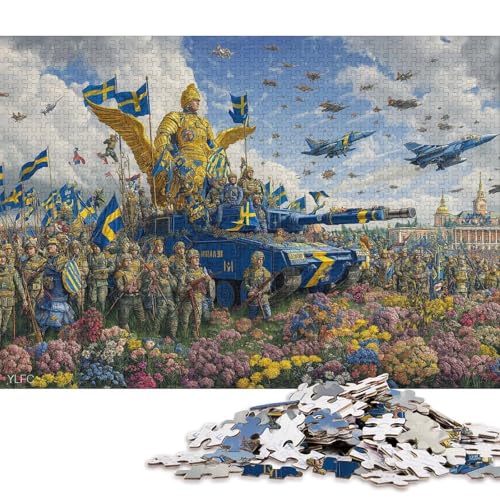 Schwedischer Nationalfeiertag Holzpuzzles Erwachsene 1000 Teile Lernspiel Geschicklichkeitsspiel Für Die Ganze Familie Geburtstagsgeschenk Home Decor Stress Relief 1000pcs (75x50cm) von SHUNXIFQ